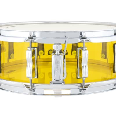 Ludwig Pre-Order Vistalite Yellow 5x14" Snare Drum with Bowtie Lugs | Acrylic | Made in the USA | Authorized Dealer image 2
