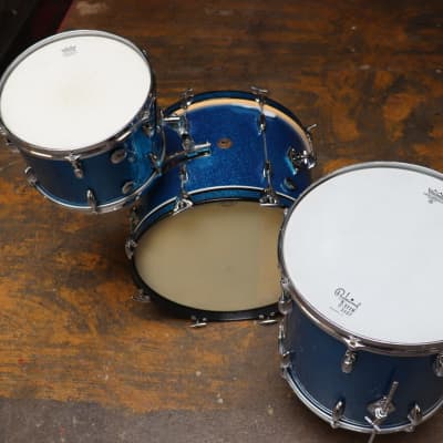 Vintage 1950's/60's Gretsch 6 Ply Shell Pack Blue Sparkle image 11