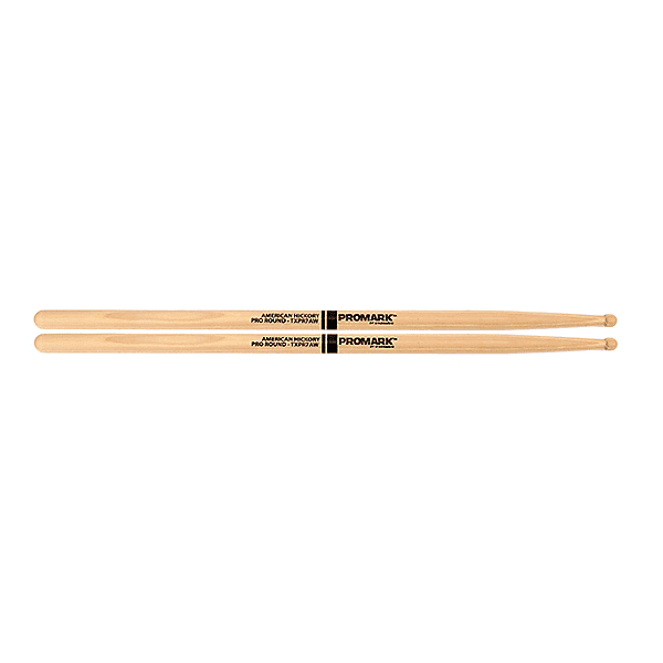 7A "Pro-Round" Drumsticks  Hickory Nut  Wooden Tip  ProMark TXPR7AW image 1