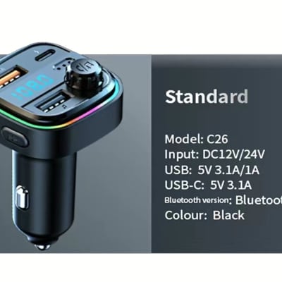 Audio FM Transmitter 88Mhz to 108MHz 12V 120V 240V Compatible Play Your Masters Mixes to Any Boombox, Clock Radio, Home Stereo Receiver, Car Stereo, etc. USB Charger & MP3 Media Playback Functions Includes 120V-240V Power Adapter image 6