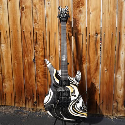 Schecter USA CUSTOM SHOP Synyster Gates Signature-FR - Black/White/Gold Swirl 6-String Electric Guitar w/ Case - Autographed - (2023) image 2