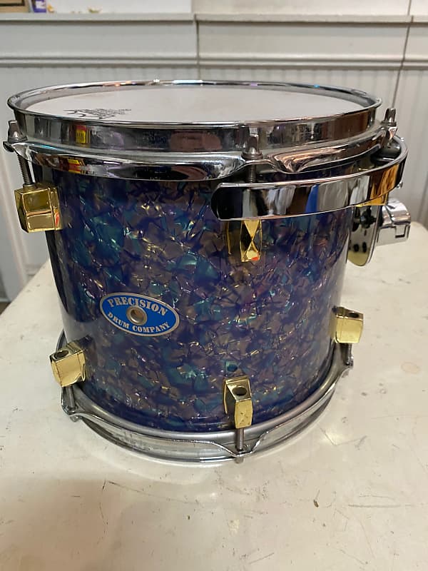 Precision Drum Company 10x9 Tom Tom 2000s - Blue and purple marine pearl with Rackete X soft case image 1