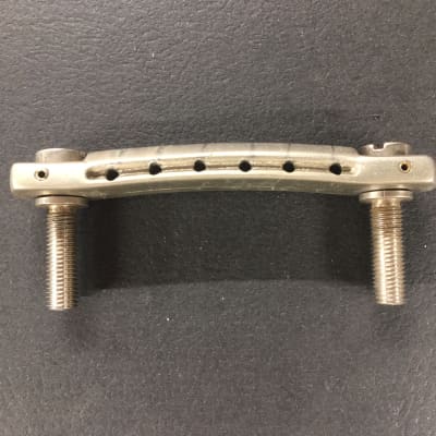Gibson Vintage 1950's Les Paul Nickel Wrap Tailpiece Factory Original  Part with Mounting Studs. image 2