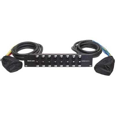 16 Channel XLR TRS Combo Splitter Snake Cable Two 15' XLR trunks - Rack Mounts image 2
