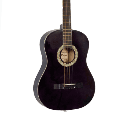 De Rosa DK3810R-DBP Kids Acoustic Guitar Outfit Dark Purple Banding w/Gig Bag, Pick, Strings & Pipe image 4