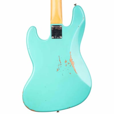 Fender Custom Shop relic – ’64 Jazz bass – Sea Foam Green – 9.5lbs – serial R133274 image 9