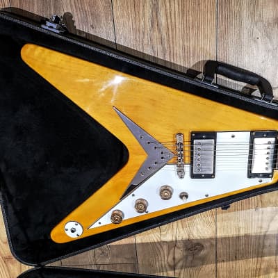 Vintage JHS VV60 Korina Rare Mk1 version Flying V replica + HCase flying V 2000 - Korina image 10