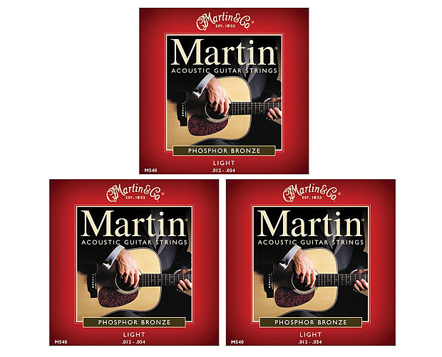 Martin M-140 80/20 Bronze Light Acoustic Strings 3-pack image 1