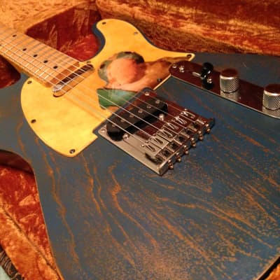 Squier Affinity Telecaster blue relic with hardshell case image 1