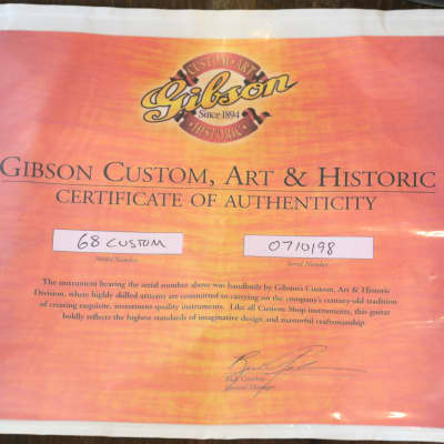 2007 Gibson Custom 1968 Les Paul Custom F Reissue Electric Guitar Figured Lemon Burst + COA OHSC image 4