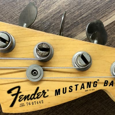 1976 Fender Mustang Bass Natural Gloss Finish Short-Scale Electric Bass Guitar with Hardshell Case image 9