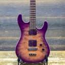 Ernie Ball Music Man Steve Morse Y2D Purple Sunset Quilt Electric Guitar w/Case
