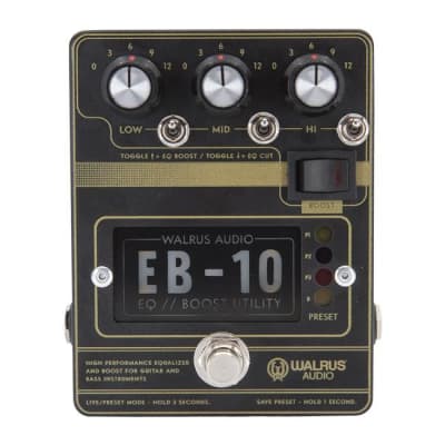 Walrus Audio EB-10 Preamp / EQ / Boost Guitar Effect Pedal - Black - New