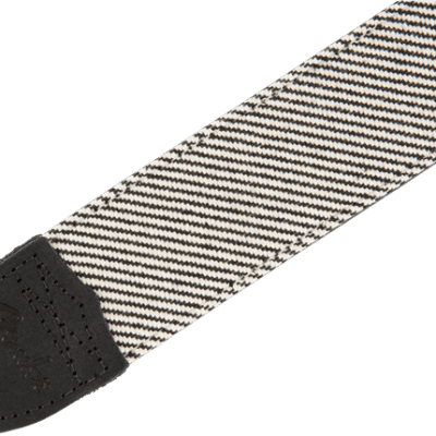 099-0610-006 Genuine Fender Strap Deluxe 2" Black Tweed/Leather USA Made Guitar/Bass image 2
