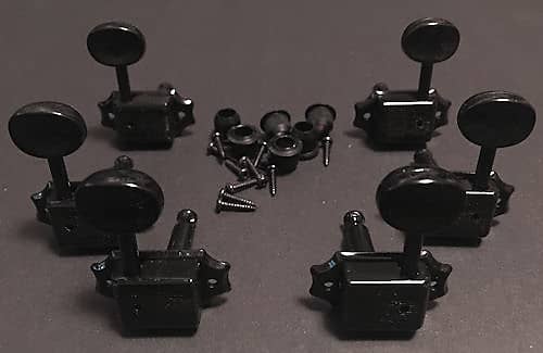 Guitar Parts WILKINSON Vintage Round Style - 3 Per Side 3x3 - TUNERS SET - Black image 1