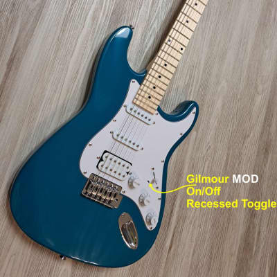 Elite® Customs Stratocaster Strat HSS Style Guitar TEAL Turbo w/Gilmour MOD Road Worn for sale