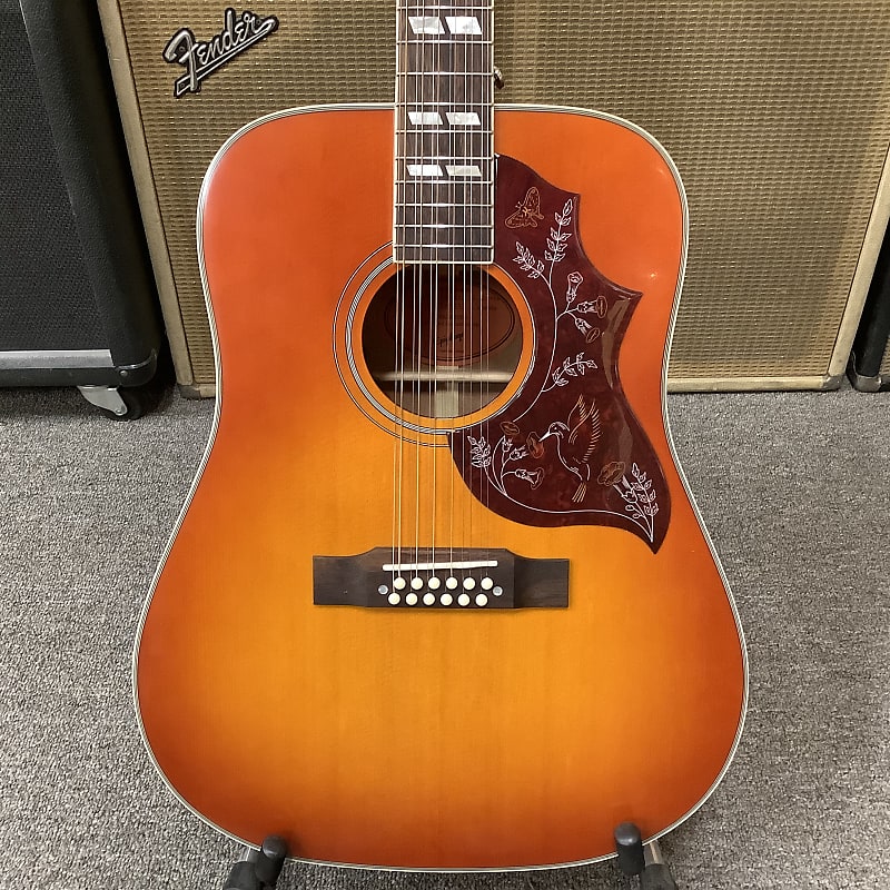 Epiphone Hummingbird Twelve String, Cherry Sunburst | Reverb