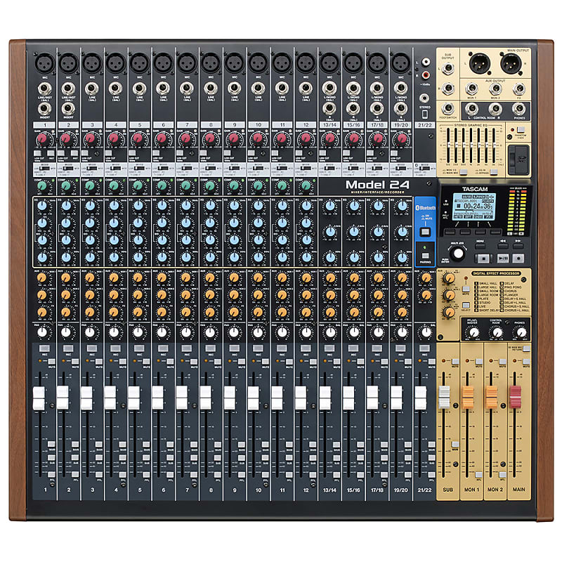 Tascam Model 24 Multi-Track Live Recording Console, 24 Channel Audio Interface image 1