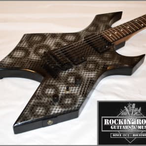 BC Rich Warlock Snakeskin 1987 Black with Graphic w/Case