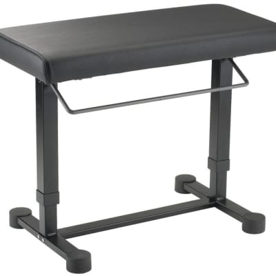 K&M 14080 Pneumatic Uplift Piano Bench - Black Imitation Leather image 1