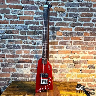 Hondo Alien Headless 4-String Bass (1980s - Metallic Red) image 2