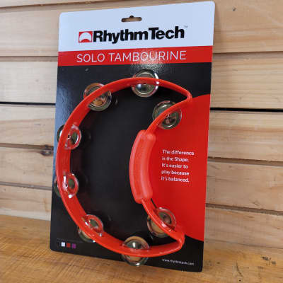 Rhythm Tech Solo Tambourine - Red with Nickel Jingles image 5
