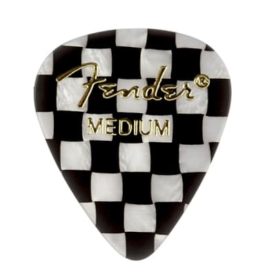 Fender 351 Premium Celluloid Guitar Picks - MEDIUM CHECKERED - 12-Pack (1 Dozen) for sale
