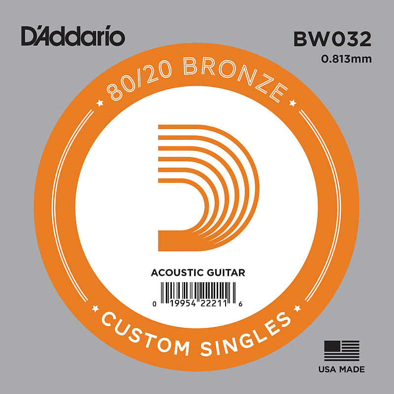 D'Addario BW032 Bronze Wound Acoustic Guitar Single String .032 image 1