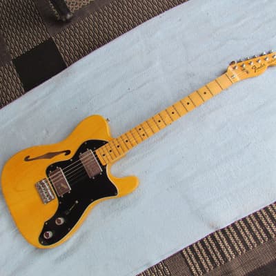 1977 Fender Telecaster Thinline Natural Finish All Original W/Original Case Clean! image 2