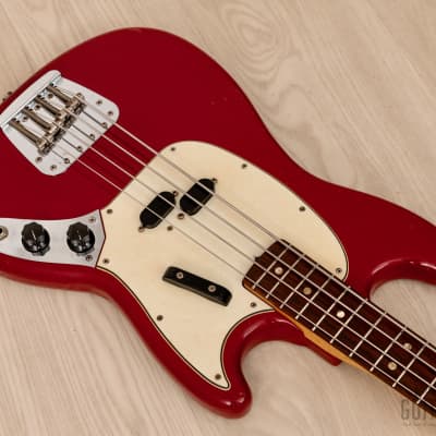 1967 Fender Mustang Bass Vintage Short Scale Bass Dakota Red w/ Case image 8