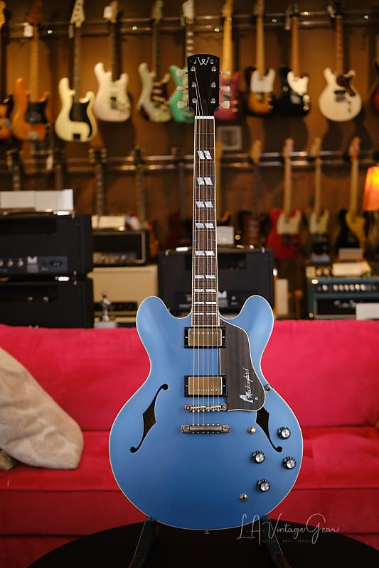 Josh Williams ‘Mockingbird’ JWG274 Semi-Hollowbody Electric Guitar-Pelham Blue Finish & Bloombucker Pickups! image 1