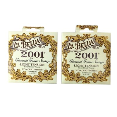 La Bella Guitar Strings 2-Pack  Light Tension  Silver Plated Wound  Classical  2001