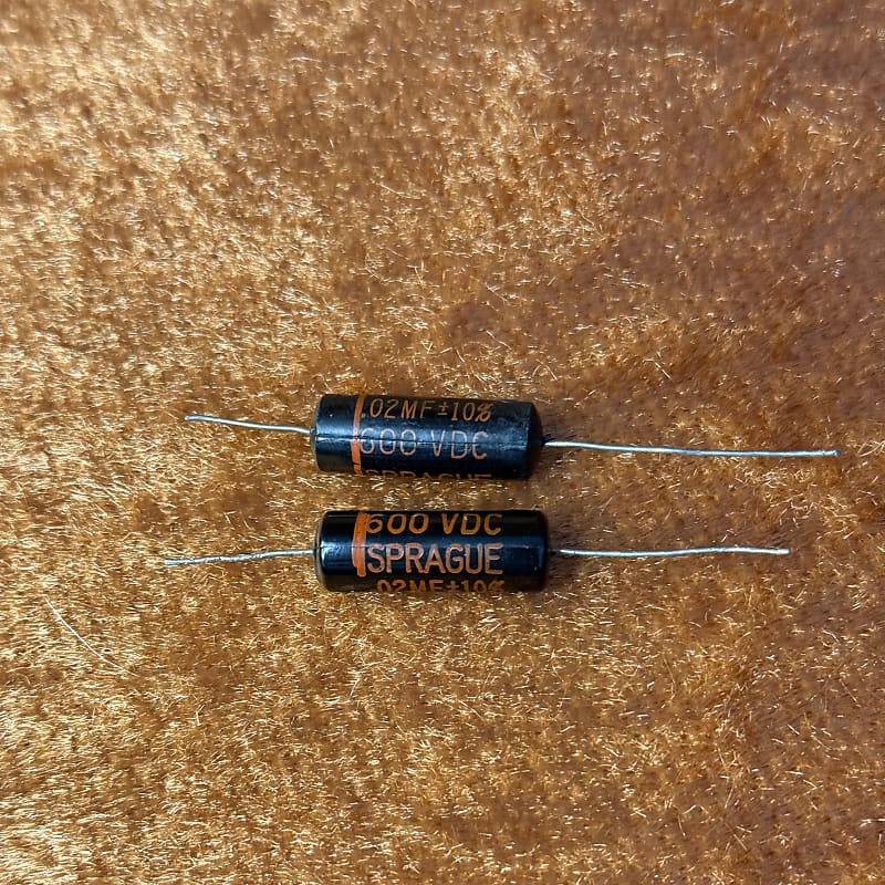 (2) Vintage 1950s Gibson Black Beauty Capacitors 0.02uf 600v Reverb