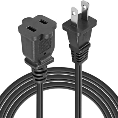 5Core Power Cord Cable 2-Prong Male-Female Extension AC 2-Prong Male-Female Power Cable 10 Foot EXC BLK 10FT 30PCS image 3