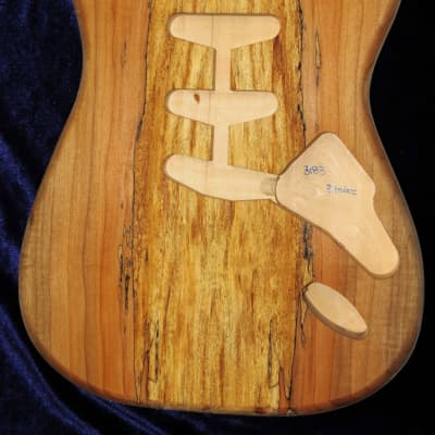 Spalted Maple Top / Basswood Strat body Standard Hardtail 3lbs 6oz  #3183 image 1