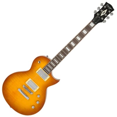 Swing MLP-100 Single Cutaway Electric Guitar Honey Burst Flame Maple Top HH for sale
