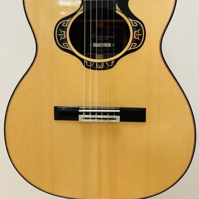 Merida Overstep solid spruce, ovangkol acoustic-electric OM body Classical Guitar image 1