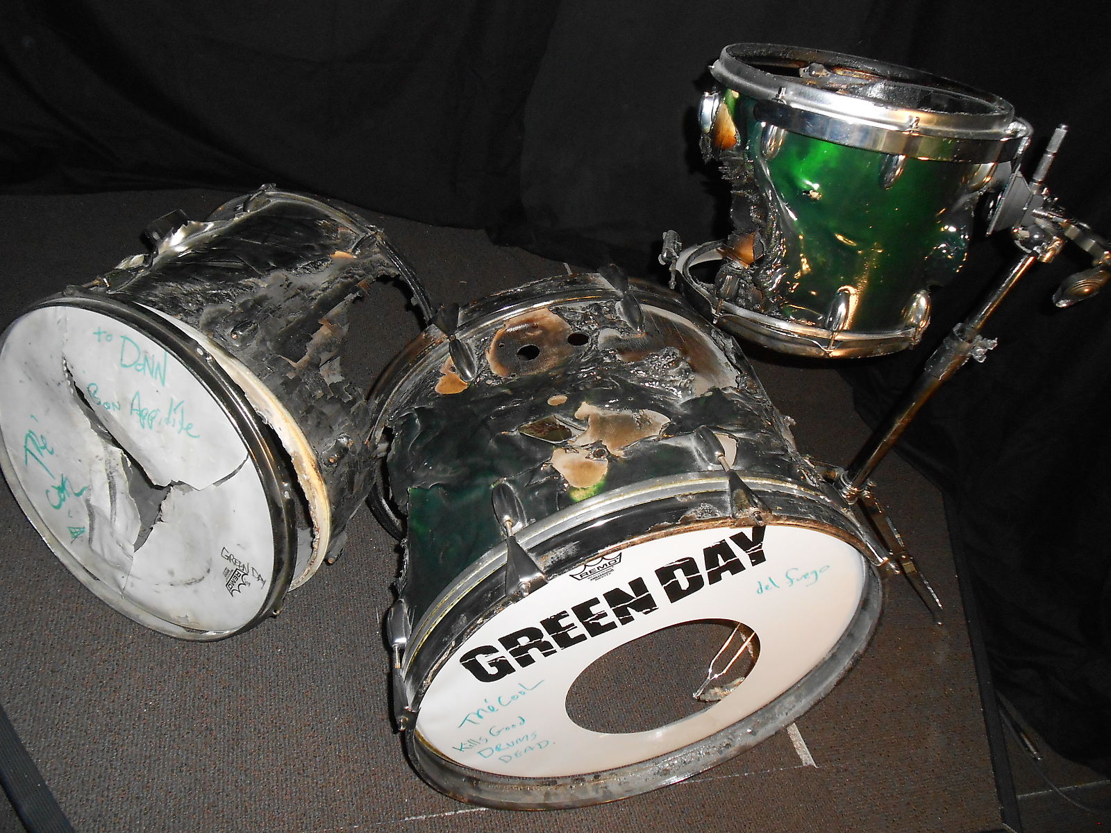 Tre Cool's Greenday Slingerland Drum Set, Burnt, Signed Bild 1