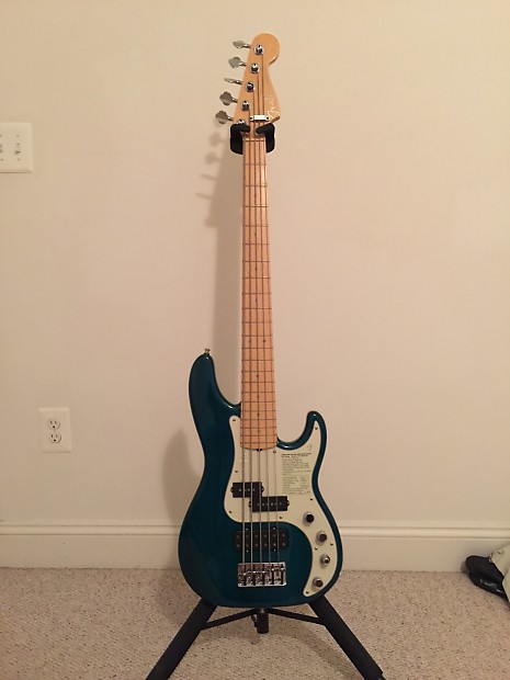 Fender American Deluxe Precision 5 String Bass, Teal Green image 1