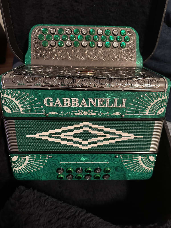Gabbanelli Button Accordion - Green in GCF SOL Acordeon image 1