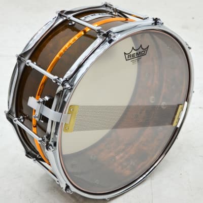 Pork Pie 6.5x14 Snare Drum Candy Yellow Copper w/ Polished Bead image 4