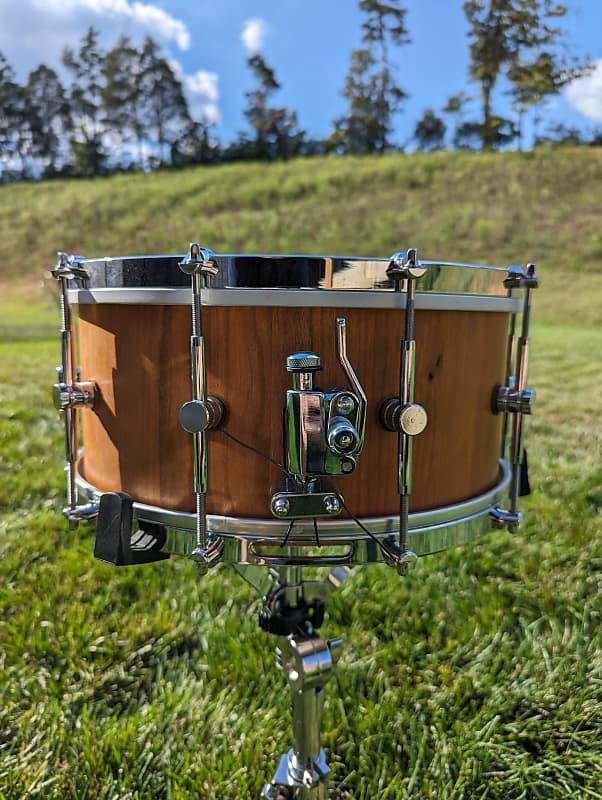 Davies Drum Co. Snare Drum - 6.5 x 14 inch - Cherry Wood with Single Flange  Hoops - Solid Stave Construction