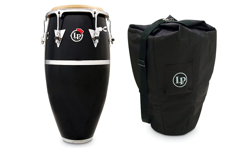 11 3/4" LP Patato Model Fiberglass Conga Drum, Black + Latin Reverb