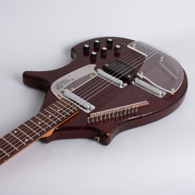 Coral Vincent Bell Sitar Semi-Hollow Body Electric Guitar, made by Danelectro (1968), ser. #828028, black tolex hard shell case. image 7