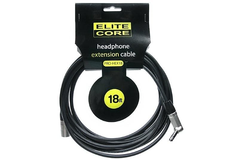 Elite Core EC-PRO-HEX18 18' Headphone Extension Cable ( 1/4" TRS - XLRM ) image 1