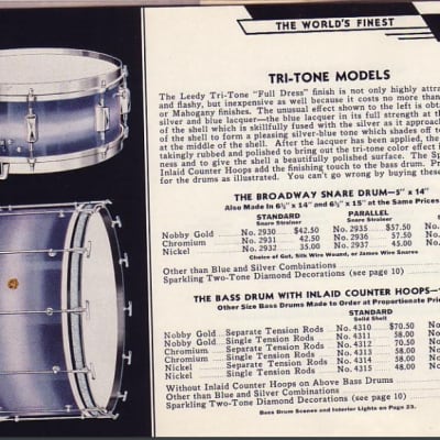 Leedy Vintage, 6.5"x14" Broadway Standard, 1-Ply Mahogany Snare Drum 1935 - Black Pearl image 4