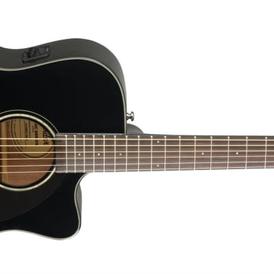 Fender CC-60SCE Concert Electro Acoustic Guitar - Black image 3