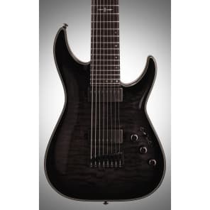 Schecter Hellraiser Hybrid C-8 Electric Guitar, 8-String, Transparent Black Burst image 3