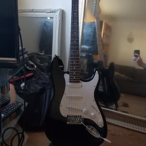Rock jam Stratocaster 2017 Black and White Reverb