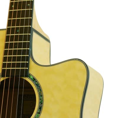 J&D Acoustic Electric Guitar, Quilted Maple Top, Back & Sides, Gloss Finish, by CNZ Audio image 8